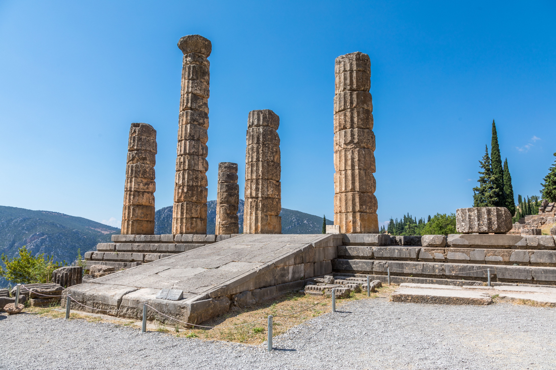 Temple Apollo in the archaeological site of Delphi